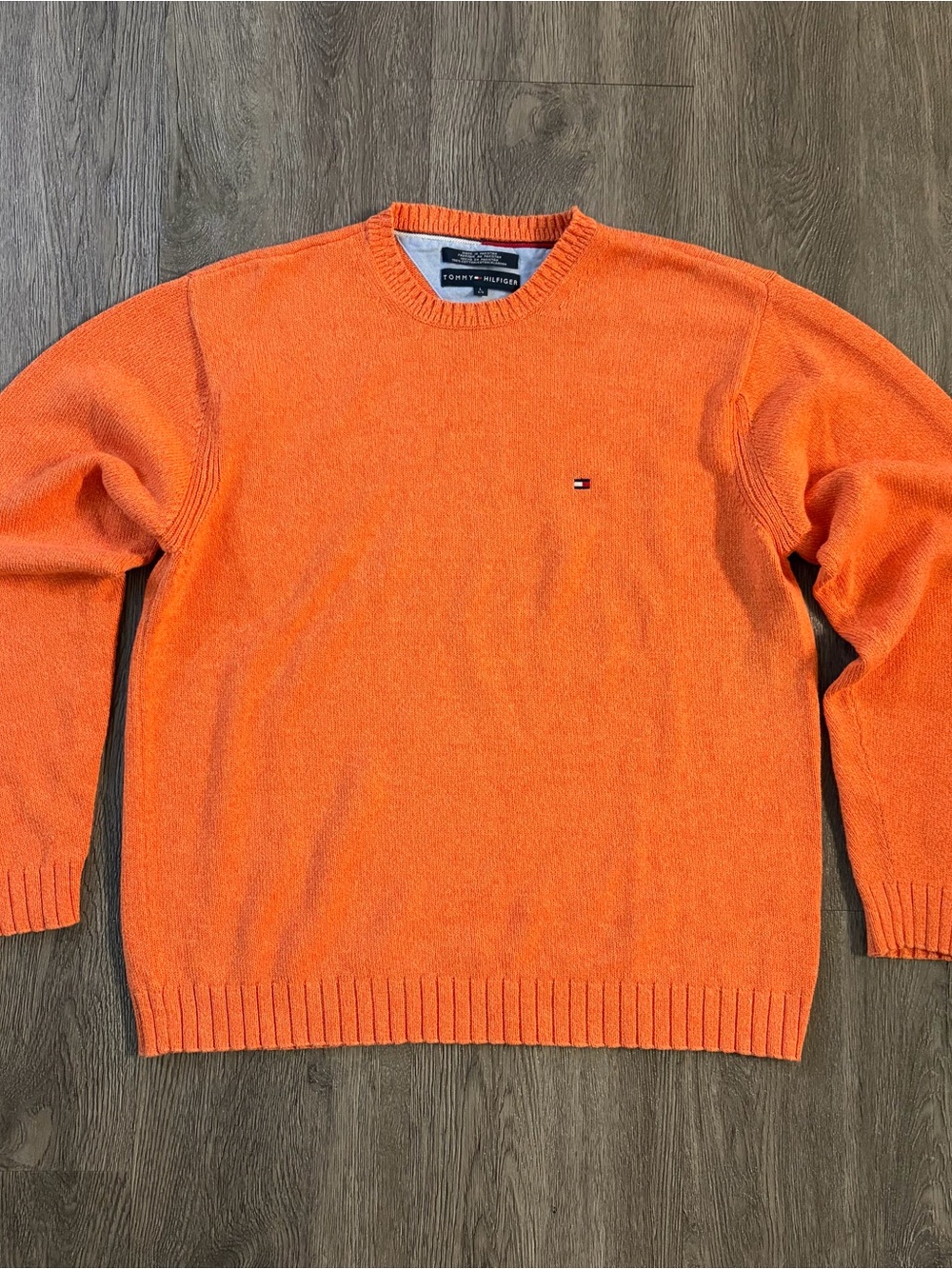 Tommy Hilfiger Orange Crewneck Sweater Pullover